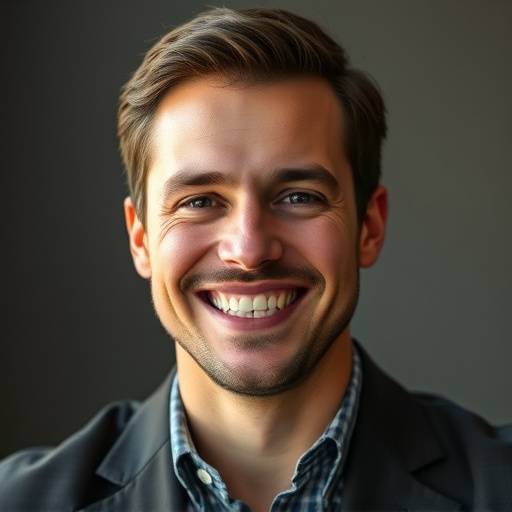 Portrait of Michael Brown smiling confidently after receiving a job offer
